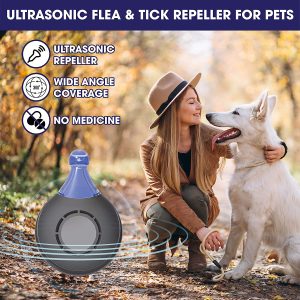 Ultrasonic Flea & Tick Repeller for Pets – Mosquito Repellent – Bug Repellent – Insect Repellent – Ultrasonic Pest Repeller – Flea and Tick Prevention for Cats & Dogs – Dog Flea & Tick Control