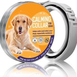 Dog Calming Collar – 25 Inches Adjustable Calming Collar for Dogs – 100% Natural and Safe Calming Collar – Waterproof Dog Calming Pheromone – Anti-Anxiety Relief