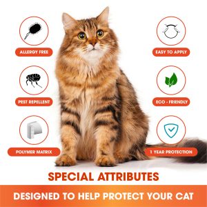 YiXier Collar for Cats 12-Month Protection, 13 Inches Cat Collar with Natural Essential Oils, Low-Maintenance AMD Waterproof Collar for All Cat Breeds