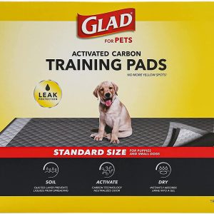 Glad for Pets FF10556 1 Patins d’entraînement en carbone actif pour chiot Noir qui absorbe et neutralise instantanément l’urine 150 points