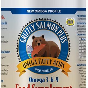 Grizzly – Huile Saumon Oméga 3 complément santé pour Chien Peau Poil Coeur 946ml