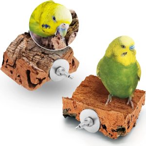 Perruche accessoire et jouet grandiose pour cage d’oiseaux – 2 perchoir perroquet en liège