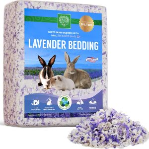 SMALL PET SELECT – White Paper Bedding with Real Natural Lavender. Rabbits, Guinea Pigs, and Other Small Animals