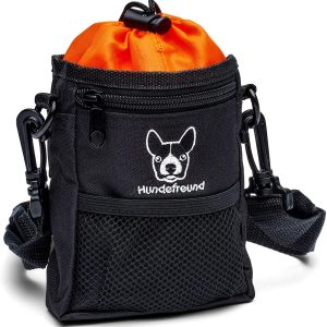 Hundefreund Sac à friandises pour chien | Petit sac pour l’entraînement avec le chien et pour les friandises | 4 modes de transport avec 4 compartiments (14 x 11 x 4 cm)