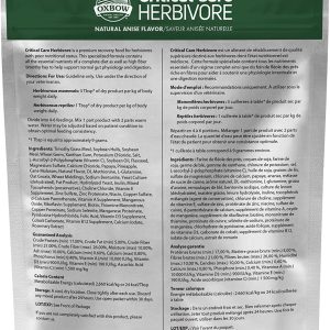 Oxbow Animal Health Critical Care – Herbivore – Saveur d’anis – Sac de 141 g (70100)