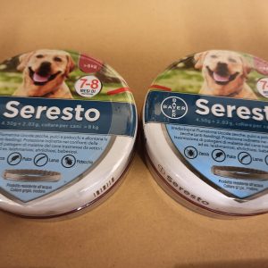 2Emballages Collier Seresto de Bayer pour chiens sur 8kg Protection acarien et Tiques 70cm