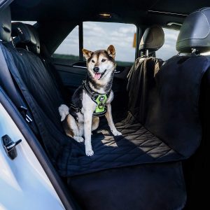 BarksBar Pet Car Seat Cover With Seat Anchors for Cars, Trucks, and Suv’s – Black, WaterProof & NonSlip Backing by BarksBar
