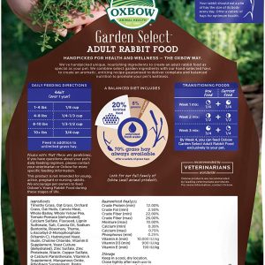 Oxbow Adult Rabbit Food- 4 Pound Bag- Garden Select