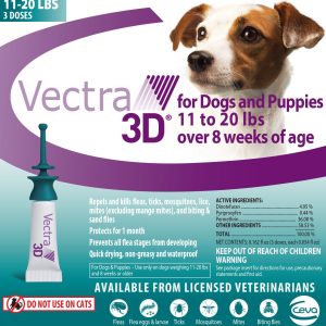 Vectra 3D S Dog 11 to 20 lbs 3pack Teal
