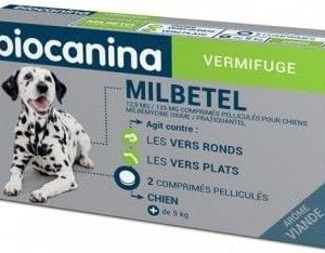 Biocanina Milbetel vermifuge pour chiens de plus de 5kg 2 comprimés