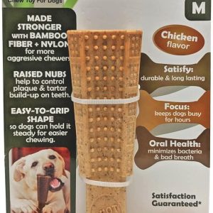 Spot Ethical Pet Bambone 6-inch Easy-to- Grip Chew Toy for Dogs Chicken Flavor
