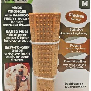 Spot Ethical Pet Bambone 6-inch Easy-to- Grip Chew Toy for Dogs Chicken Flavor