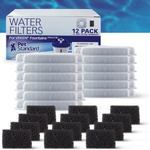 PET STANDARD Filtres à eau, compatibles avec la fontaine VEKEN® 2,8 l, lot de 12