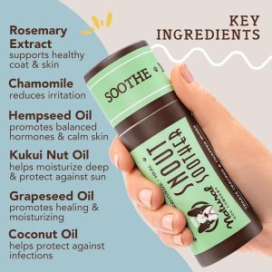 Natural Dog Company Snout Soother | Remède naturel pour le nez de chien gercé, croustillant et sec | Recommandé par les vétérinaires | Bâton de 56,7 g