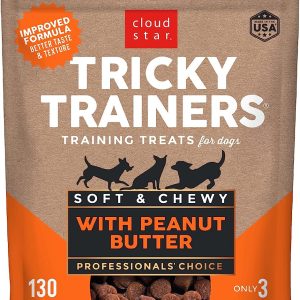Cloud Star Chewy Tricky Trainers Grain Free Peanut Butter Dog Treats 5 Ounces